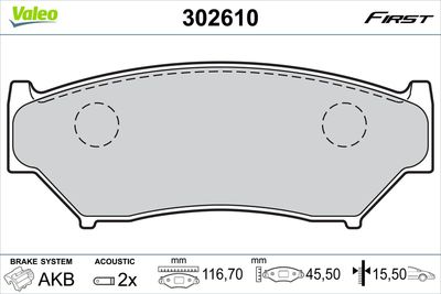 Brake Pad Set, disc brake 302610