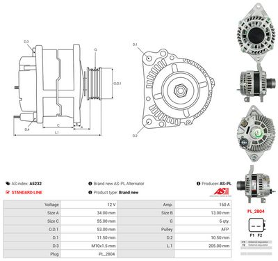 GENERATOR / ALTERNATOR AS-PL A5232 4