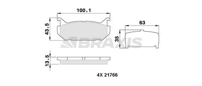 Комплект тормозных колодок, дисковый тормоз BRAXIS AA0335 для MAZDA XEDOS