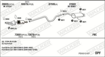 Изпускателна система WALKER PEK013167