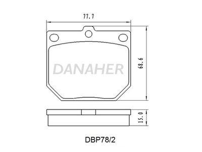 Комплект тормозных колодок, дисковый тормоз DANAHER DBP78/2 для NISSAN DATSUN
