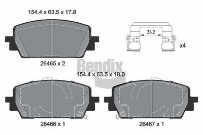 BENDIX Braking BPD2385 Тормозные колодки и сигнализаторы для KIA SORENTO IV (MQ4, MQ4A) 2.5 MPI BENDIX Braking BPD2385 Тормозные колодки и сигнализаторы для KIA SORENTO IV (MQ4, MQ4A) 2.5 MPI