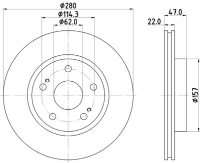 Тормозной диск HELLA 8DD 355 116-771 для SUZUKI SX4
