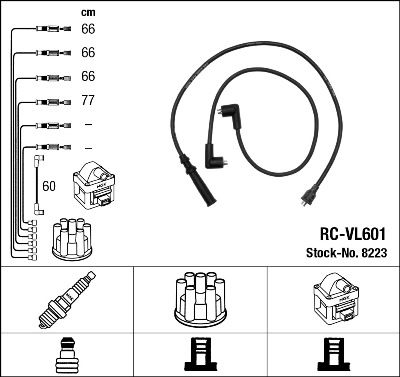 Комплект проводов зажигания NGK 8223 для VOLVO 240