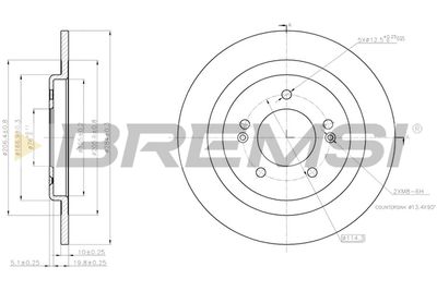 BREMSI CD8200S Тормозные диски  для HYUNDAI i40 I CW (VF) 1.6 CRDi