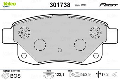 Brake Pad Set, disc brake 301738