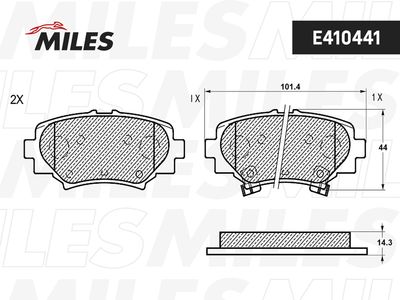 Комплект тормозных колодок, дисковый тормоз MILES E410441 для MAZDA 3