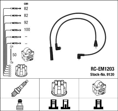Комплект проводов зажигания NGK 9120 для MITSUBISHI SAPPORO