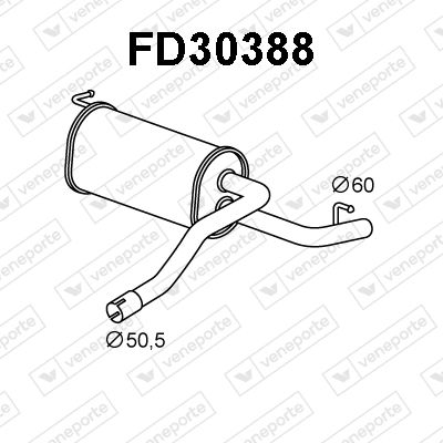 Глушитель выхлопных газов конечный VENEPORTE FD30388 для FORD TOURNEO