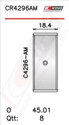 Черупка на биелен лагер KING CR4296AM0.5