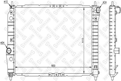 Радиатор, охлаждение двигателя STELLOX 10-25341-SX для DAEWOO KALOS
