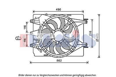 AKS DASIS 088101N Вентилятор системы охлаждения двигателя  для FIAT 500L (Фиат 500л)