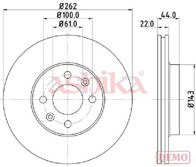 спирачен диск ASHIKA 60-00-0709C
