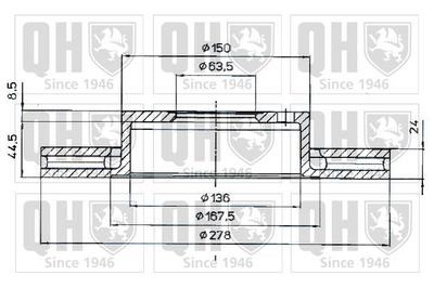 QUINTON HAZELL BDC4368 Тормозные диски для FORD SCORPIO I Turnier (GGE)