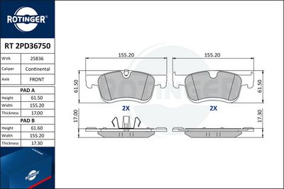 Brake pad set, disc brake