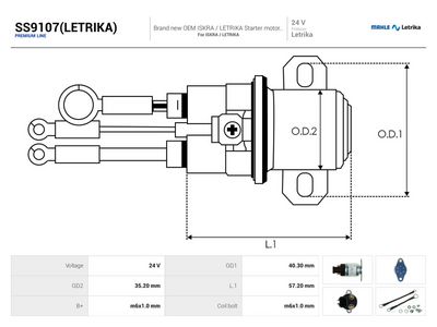 AS-PL - Elektromagnetický spínač, štartér , SS9107(LETRIKA)