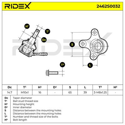 Шарнири RIDEX 2462S0032
