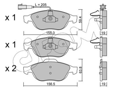 CIFAM 822-220-1 Тормозные колодки и сигнализаторы  для ALFA ROMEO 156 Sportwagon (932_) 1.9 JTD (932.B2B00)