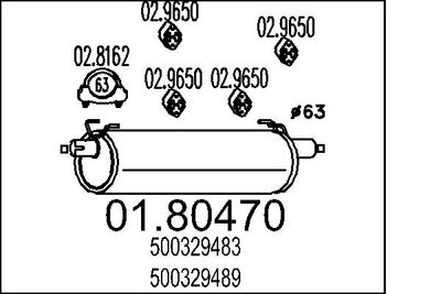 MTS 01.80470 Глушник вихлопних газів для IVECO (Ивеко)
