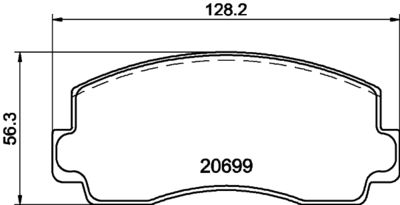 Комплект тормозных колодок, дисковый тормоз HELLA 8DB 355 029-821 для MITSUBISHI GALANT