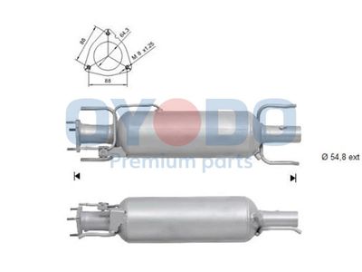 Filtr sadzy / filtr cząstek stałych, układ wydechowy OYODO 51786867