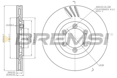 Тормозной диск BREMSI CD7605V для SSANGYONG REXTON