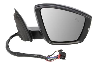 Zijspiegel Rechts (elektrisch, in reliëf, met verwarming, assistent rijstrookverandering, under-coated, met geheugen, elektrisch opklapbaar, met indicator) past: SKODA KODIAQ I 03.17-12.23