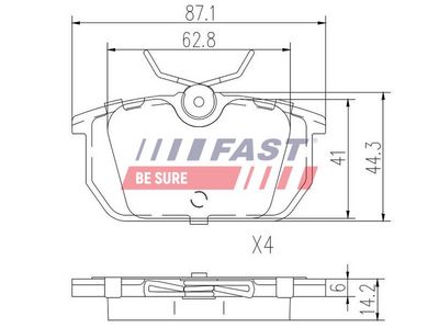 Sada brzdových destiček, kotoučová brzda FAST FT29035