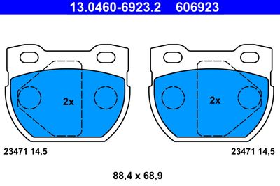 Комплект тормозных колодок, дисковый тормоз ATE 13.0460-6923.2 для LAND ROVER DEFENDER