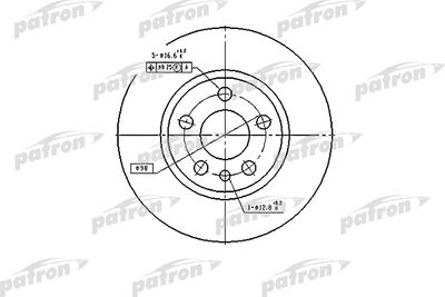 PATRON PBD2754 Тормозные диски  для PEUGEOT EXPERT (Пежо Еxперт)