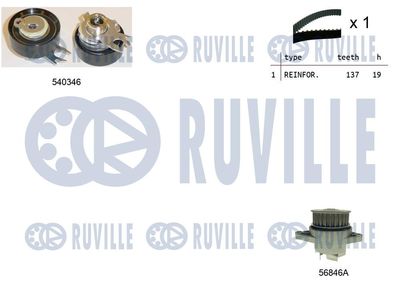 Водяной насос + комплект зубчатого ремня RUVILLE 5500461 для SEAT INCA