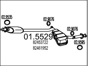 MTS 01.55290 Глушитель выхлопных газов  для LANCIA THEMA SW (834_) 2000 i.e. 16V (834AI)