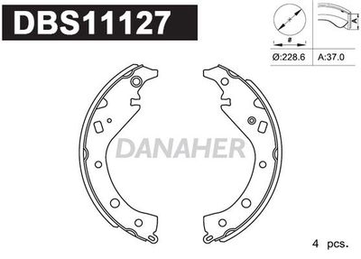 Комплект тормозных колодок DANAHER DBS11127 для TOYOTA PROBOX