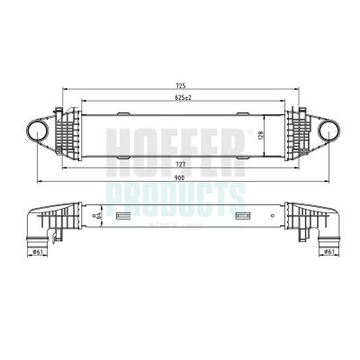 интеркулер (охладител за въздуха на турбината) HOFFER 995212