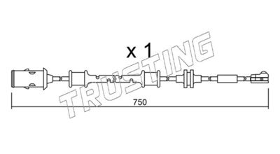 Styk ostrzegawczy, zużycie okładzin hamulcowych TRUSTING SU.319