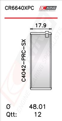 Черупка на биелен лагер KING CR6640XPC