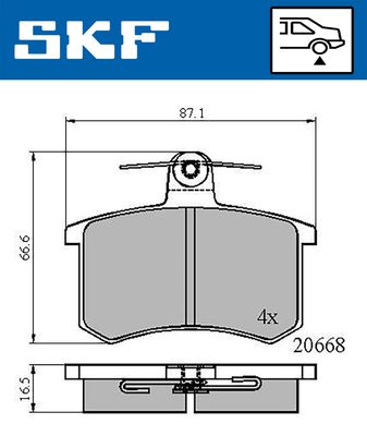 Комплект тормозных колодок, дисковый тормоз SKF VKBP 90606 для AUDI QUATTRO