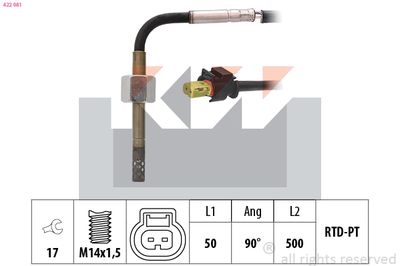 czujnik, temperatura spalin KW 422 081