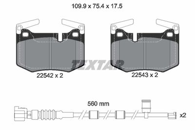 Комплект тормозных колодок, дисковый тормоз TEXTAR 2254201 для LEXUS RC