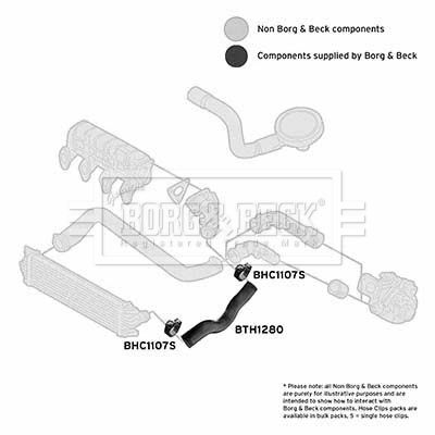 Charge Air Hose Borg & Beck BTH1280