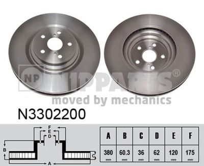 NIPPARTS N3302200 Тормозные диски  для LEXUS LS (Лексус Лс)