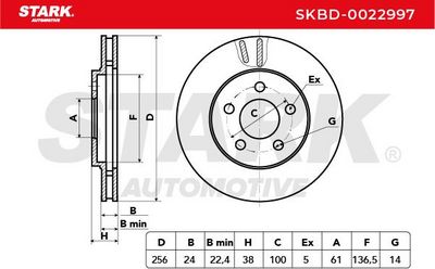 спирачен диск STARK SKBD-0022997