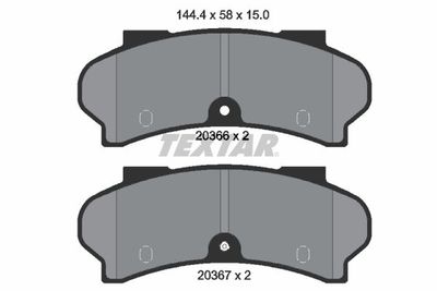 Комплект тормозных колодок, дисковый тормоз TEXTAR 2036602 для PEUGEOT J7