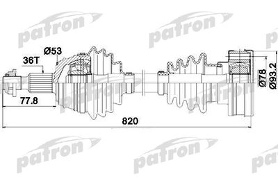 Приводной вал PATRON PDS0083 для SEAT LEON