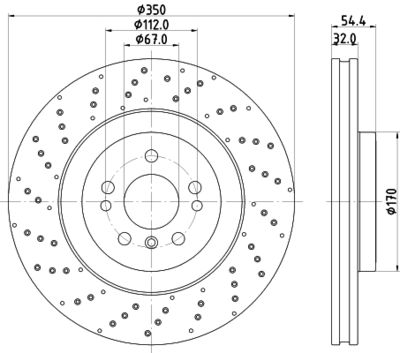 Тормозной диск HELLA 8DD 355 122-541 для MERCEDES-BENZ GLS