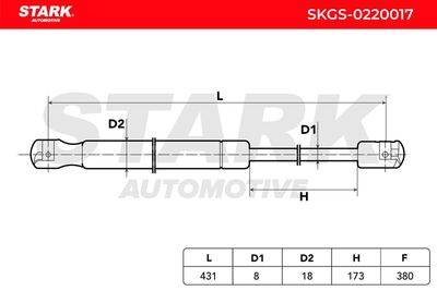 газов амортисьор, багажно/товарно пространство STARK SKGS-0220017