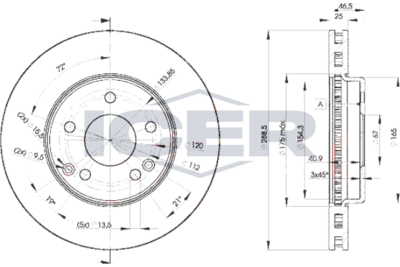спирачен диск ICER 78BD0410-2