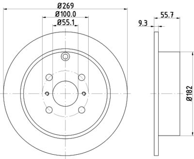 Тормозной диск HELLA 8DD 355 110-491 для TOYOTA MATRIX