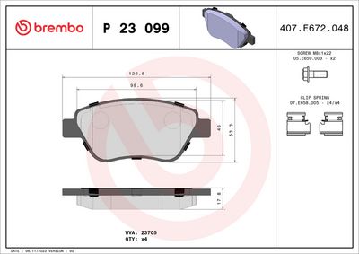 Brake Pad Set, disc brake P 23 099