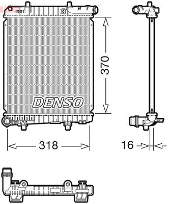 Радиатор, охлаждение двигателя DENSO DRM07062 для PEUGEOT 108